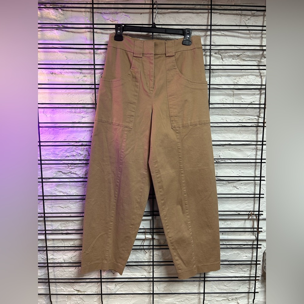 Express Women's Tan High-Waisted Trousers